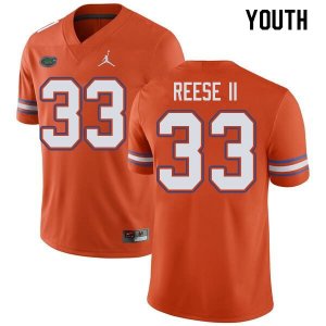 Youth Florida Gators #33 David Reese II NCAA Jordan Brand Orange Authentic Stitched College Football Jersey RTD1862MK